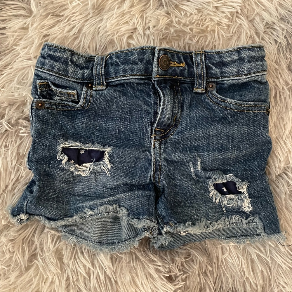 Cat & Jack Girl’s Medium Wash Denim Frayed/Distressed Shorts Size XS (4/5)